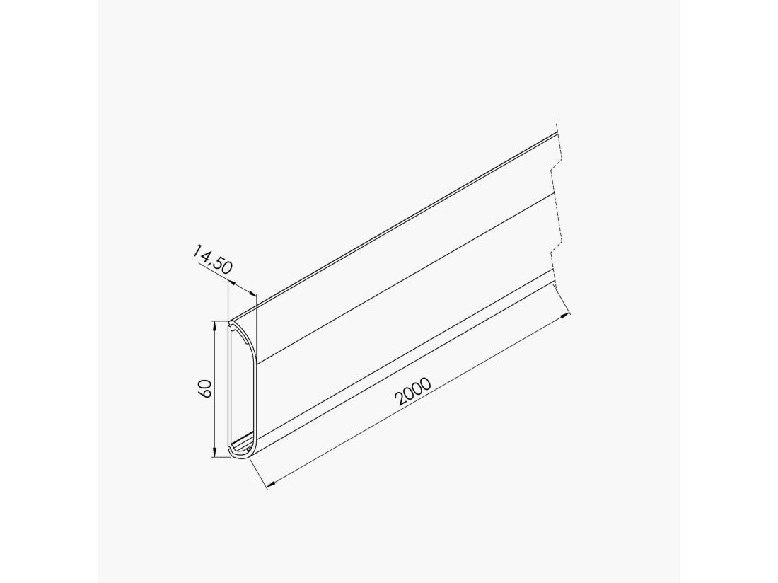 Vente Unique Goulotte TV Cache-Câble Arrondie PVC - L. 2 M - Blanc