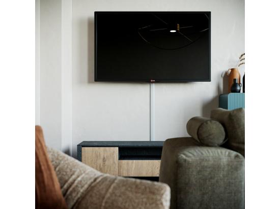Vente Unique Goulotte TV Cache-Câble Arrondie PVC - L. 2 M - Blanc