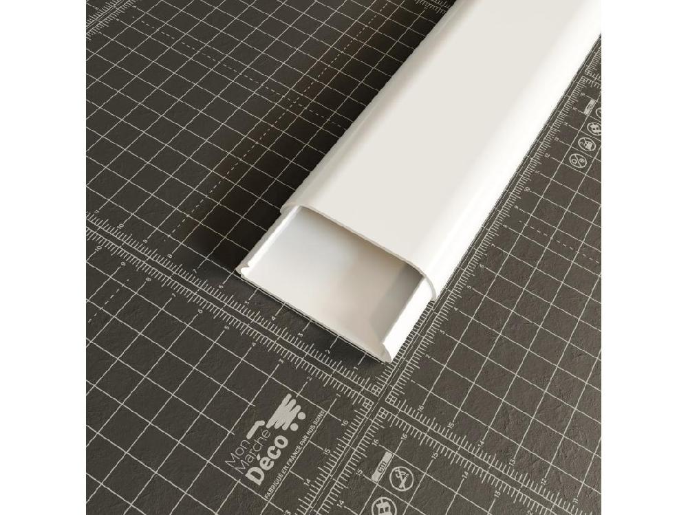 vente unique Goulotte TV Cache-Câble Arrondie PVC - L. 2 m - Blanc