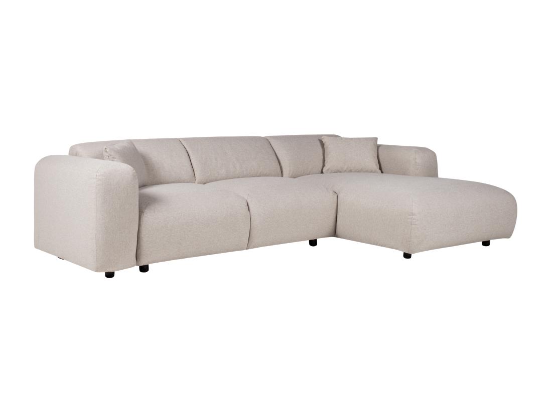 Vente Unique Grand Canapé D'angle Droit En Tissu Chiné Beige POGNI De Maison Céphy