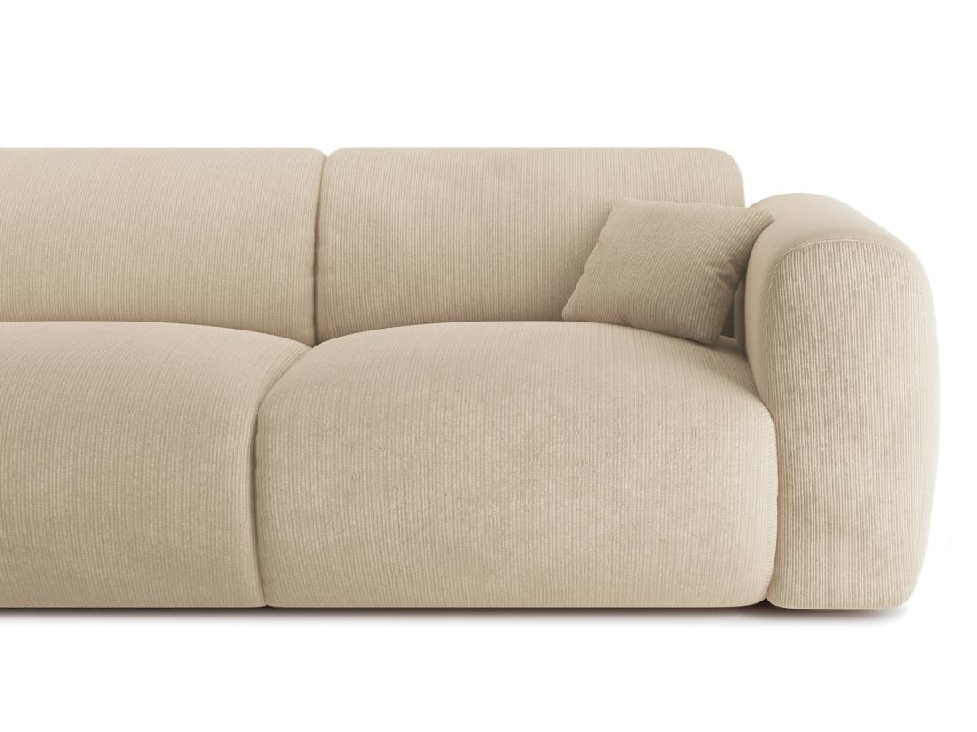 Vente Unique Grand Canapé D'angle Droit En Tissu Texturé Beige POGNI De Maison Céphy