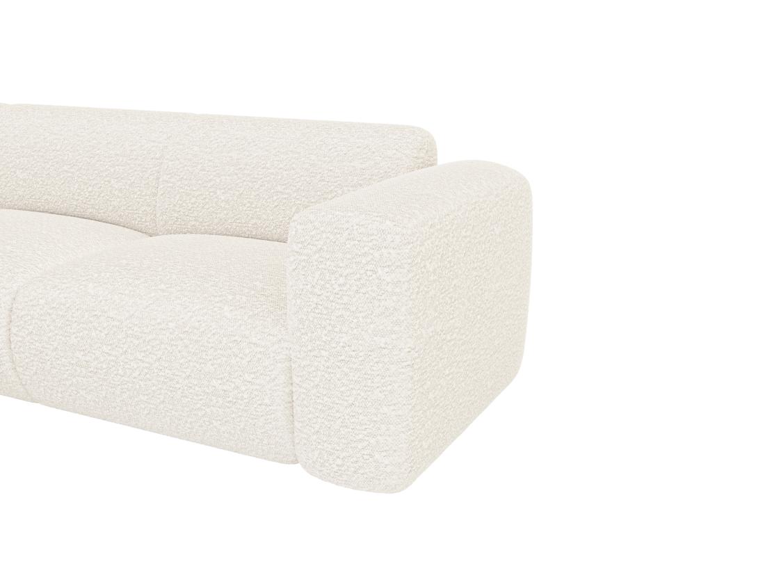 Vente Unique Grand Canapé D'angle Gauche Avec Dossier Méridienne En Tissu Bouclette Blanc POGNI De Maison Céphy