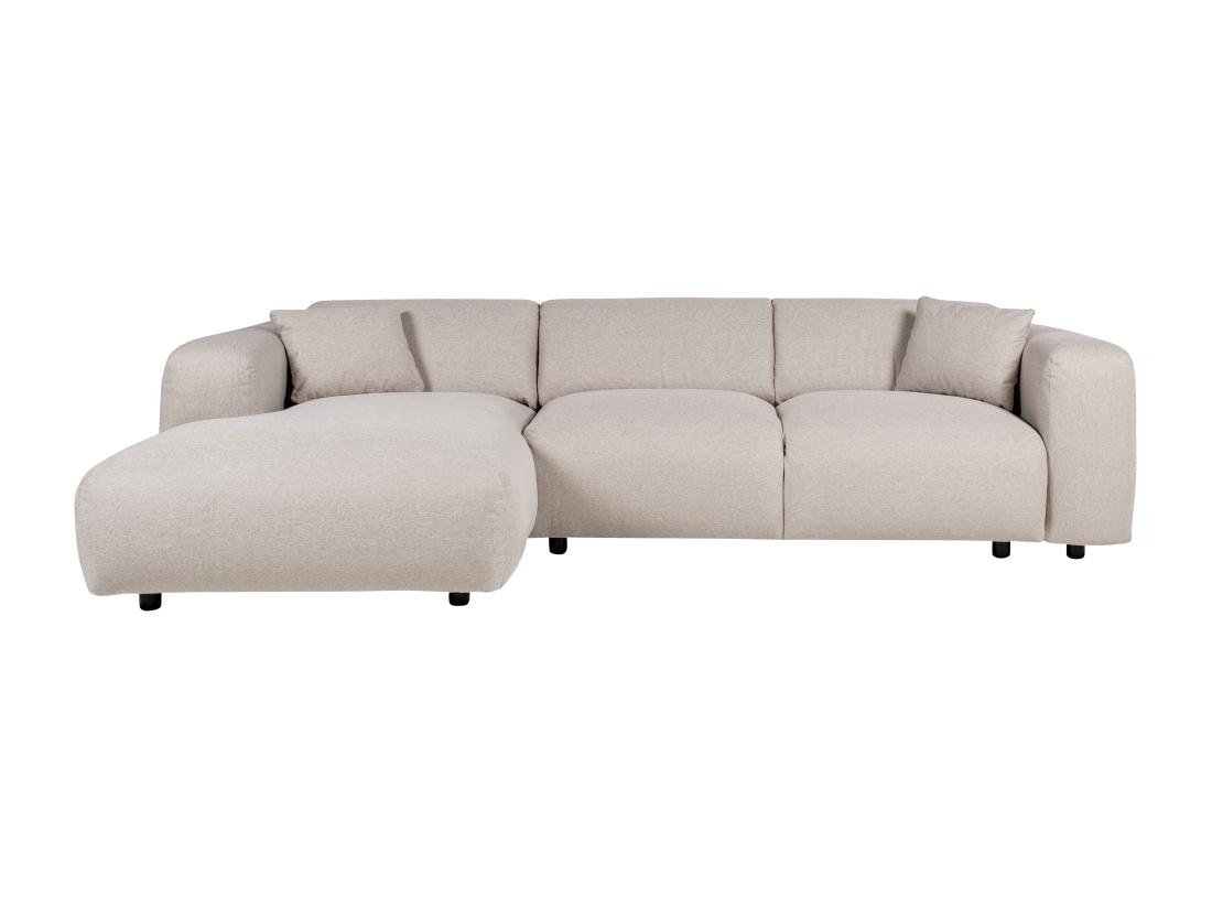 Vente Unique Grand Canapé D'angle Gauche En Tissu Chiné Beige POGNI De Maison Céphy