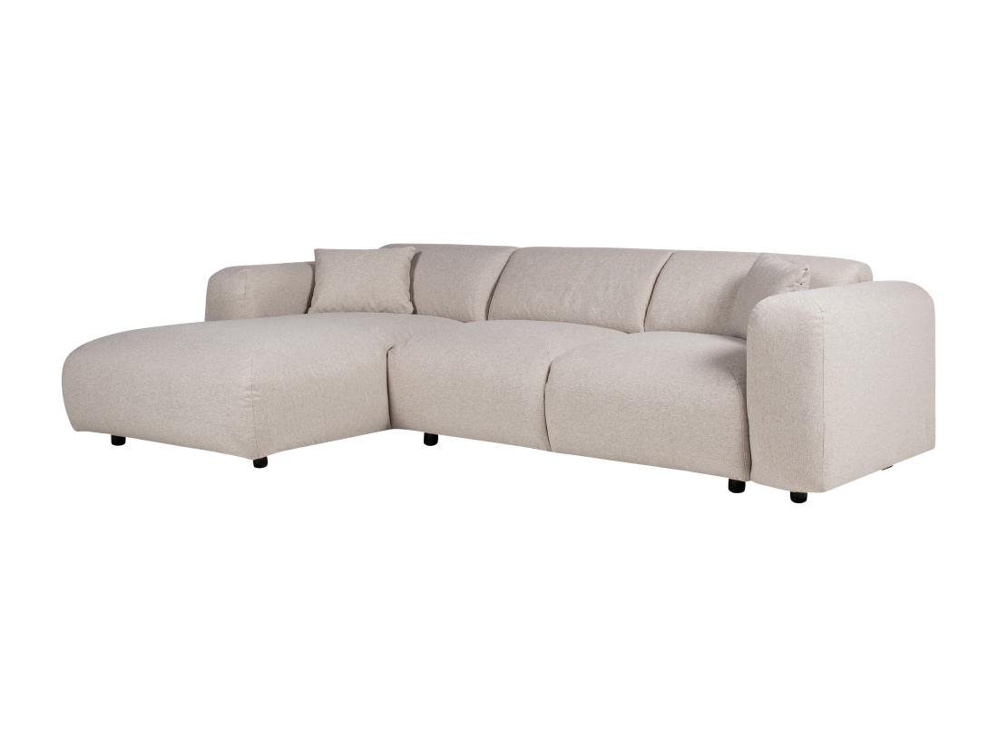 Vente Unique Grand Canapé D'angle Gauche En Tissu Chiné Beige POGNI De Maison Céphy