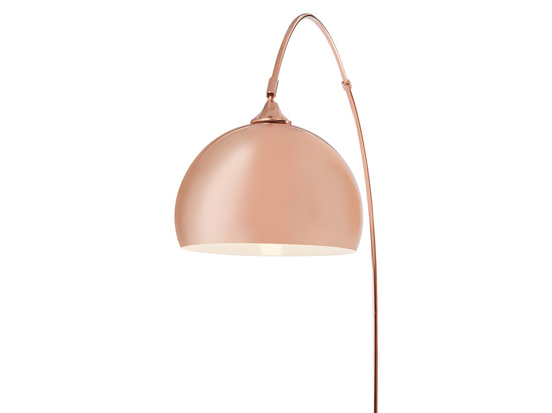 Vente Unique Grand Lampadaire Arc Style Art Déco - Métal Et Marbre - H. 180 Cm - Cuivré - OMBRAGE