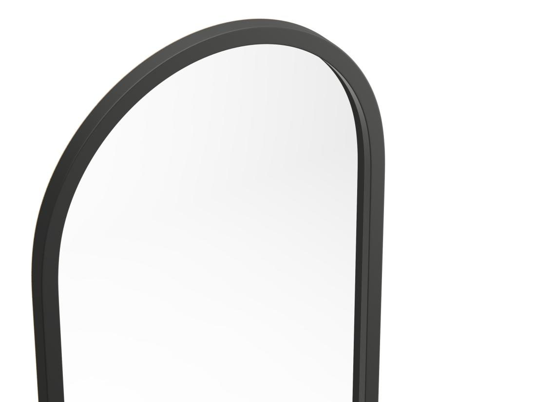 Vente Unique Grand Miroir Arche En Bois De Paulownia - L. 65 X H. 170 Cm - Noir - SHANGI