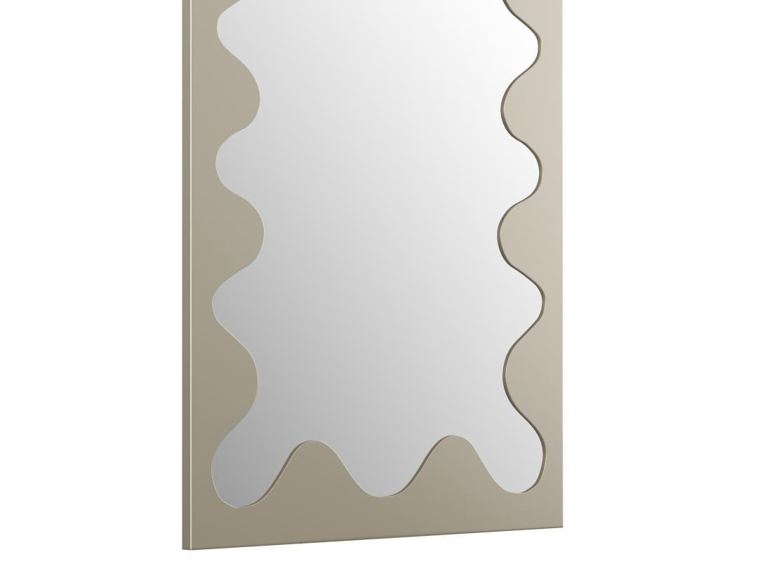 Vente Unique Grand Miroir En Métal à Structure Ondulée - L. 70 X H.160 Cm - Beige - GANSU