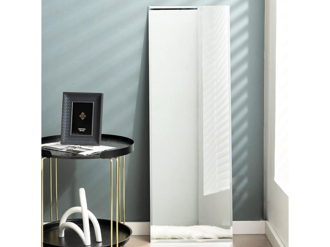 Vente Unique Grand Miroir Mural 110 X 38 Cm Rectangulaire Pleine Longueur Avec Bord Biseauté Vertical Ou Horizontal