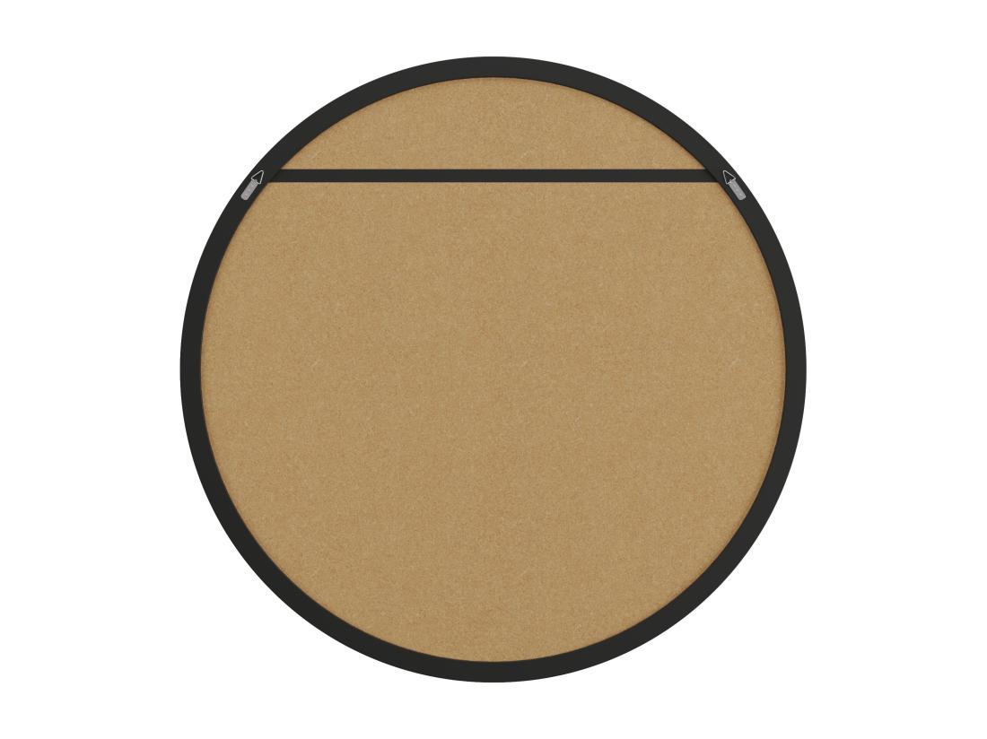 Vente Unique Grand Miroir Mural Rond En Bois De Paulownia - D. 150 Cm - Noir - ZANG