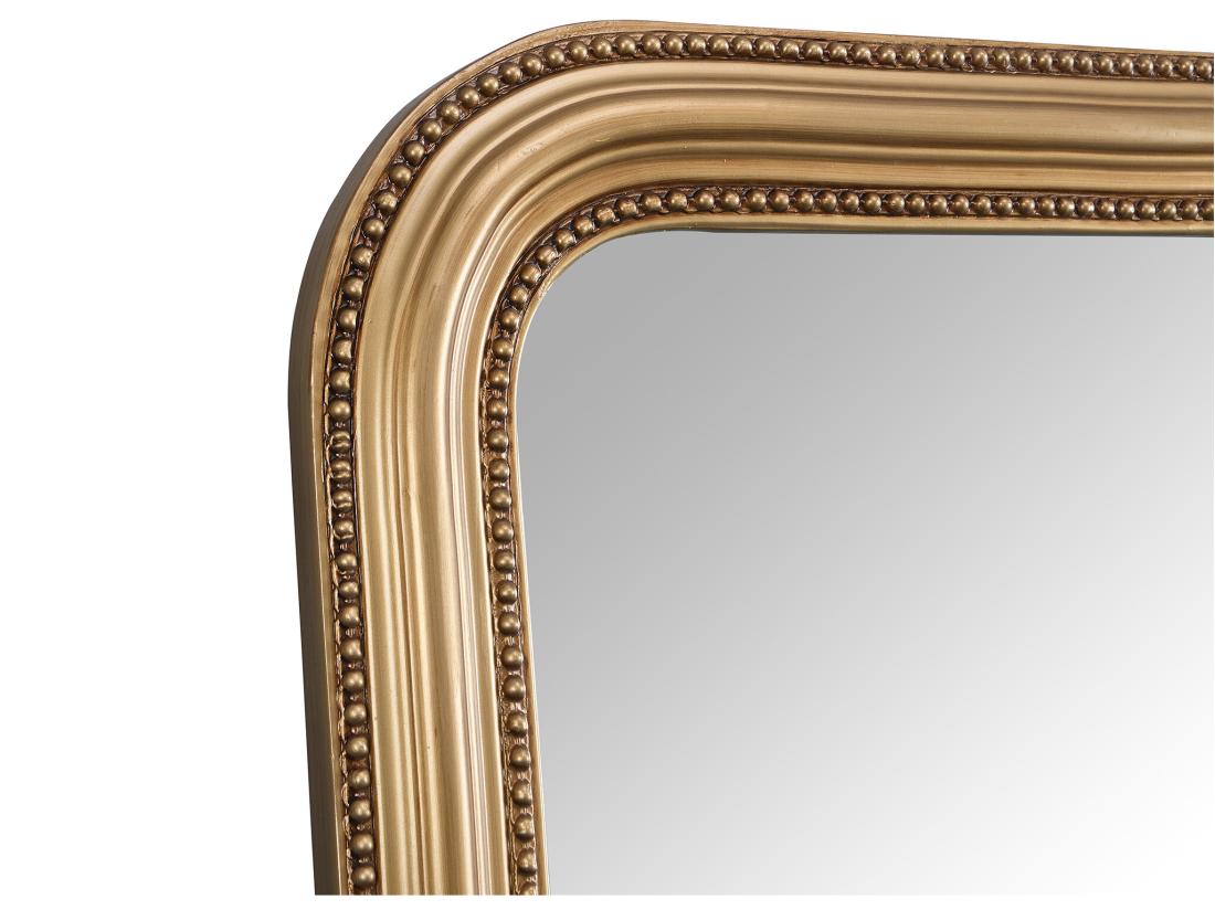 Vente Unique Grand Miroir Style Vintage En Bois De Paulownia - L. 80 X H. 180 Cm - Doré Effet Laiton- HELOISE