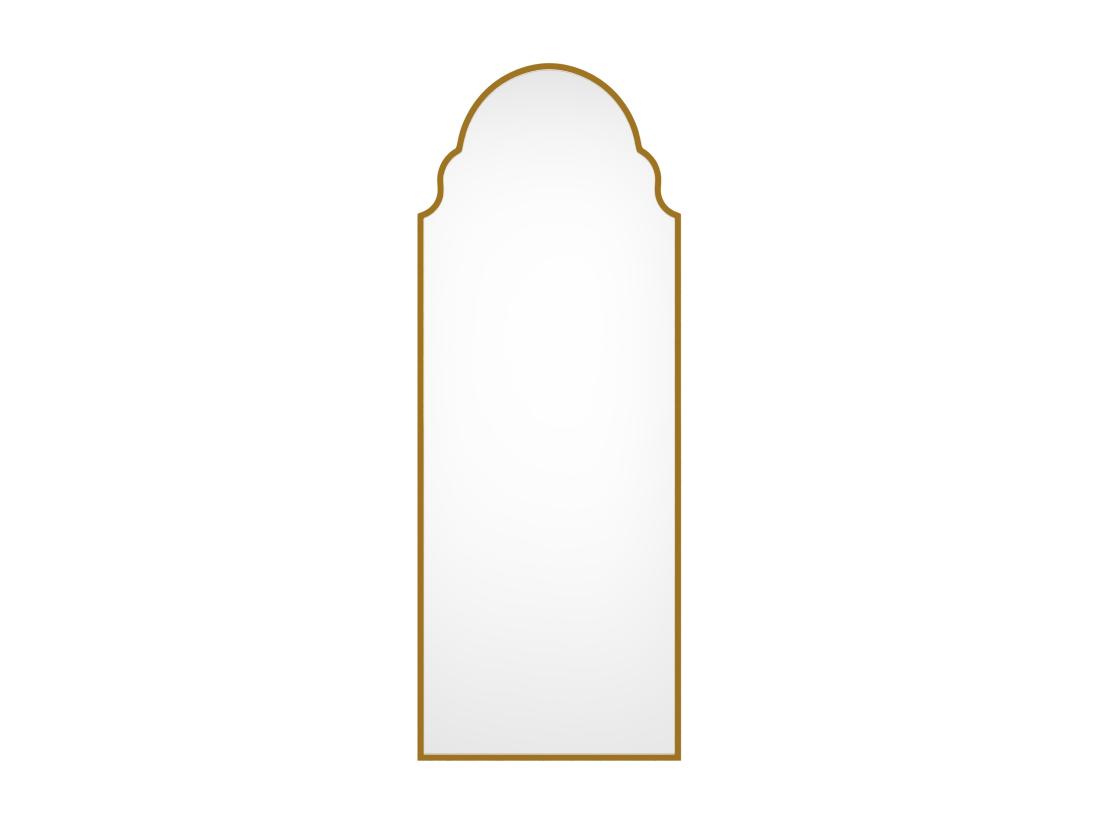 Vente Unique Grand Miroir Vintage En Métal- L. 60 X H. 160 Cm - Doré - KARIAN