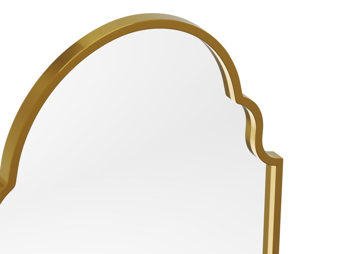 Vente Unique Grand Miroir Vintage En Métal- L. 60 X H. 160 Cm - Doré - KARIAN