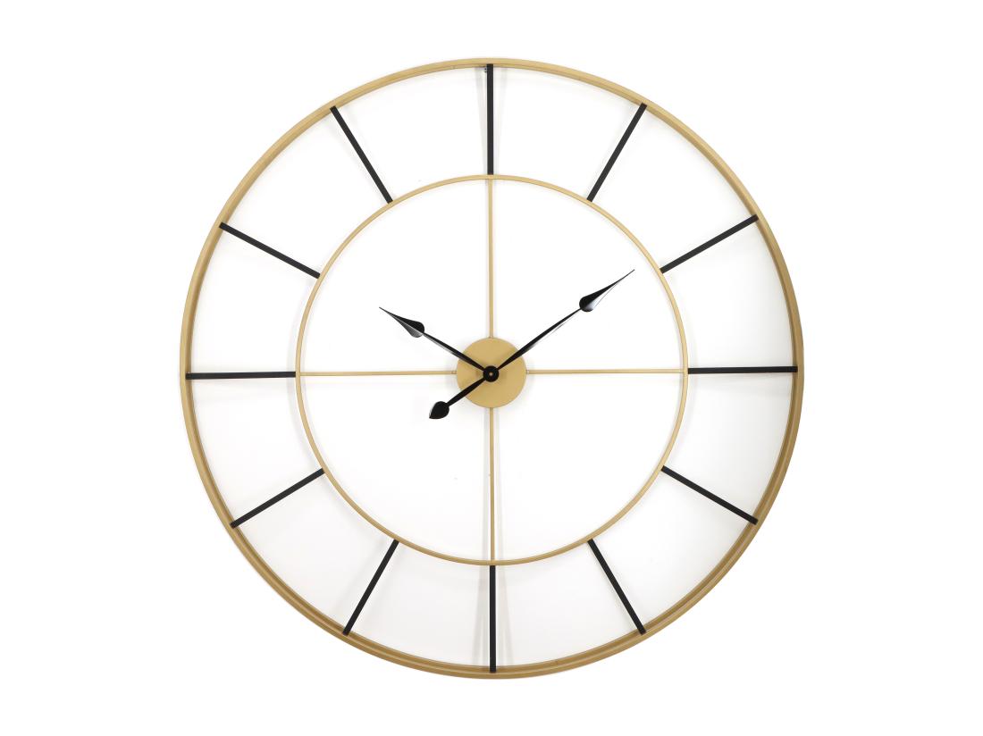 Vente Unique Grande Horloge Murale En Métal - D. 110 Cm - Doré - ASHLAND