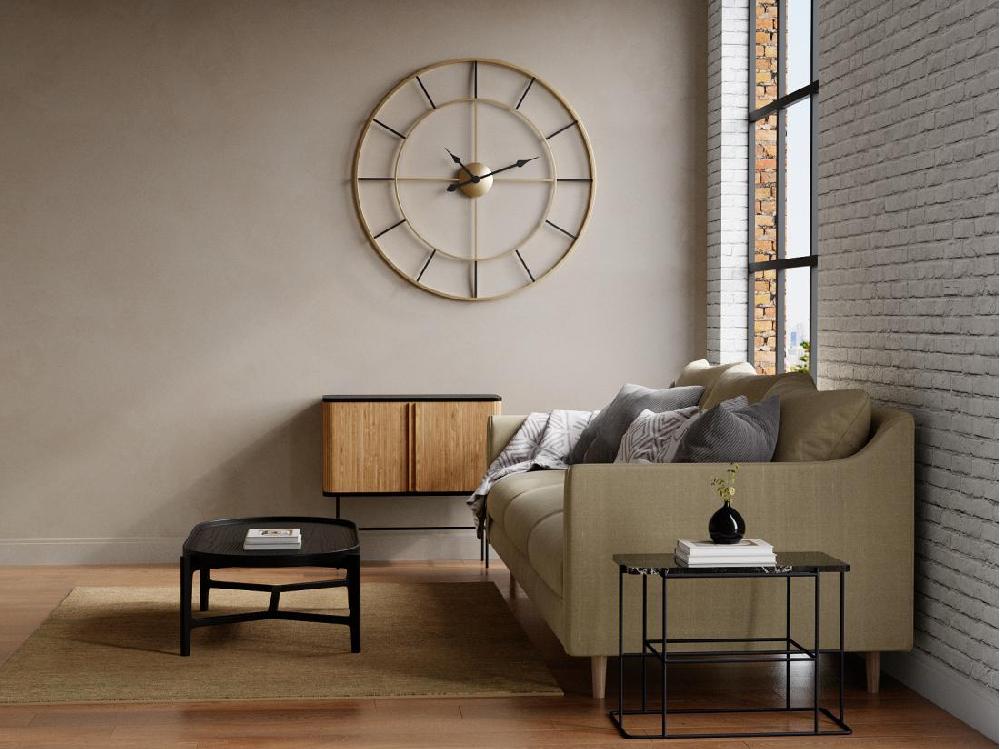 vente unique Grande horloge murale en métal - D. 110 cm - Doré - ASHLAND