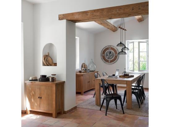 Vente Unique Grande Pendule Murale Silencieuse En Métal Et Bois D 90 Cm