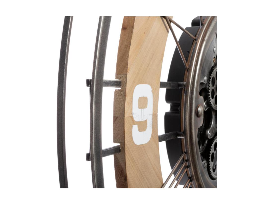 Vente Unique Grande Pendule Murale Silencieuse En Métal Et Bois D 90 Cm