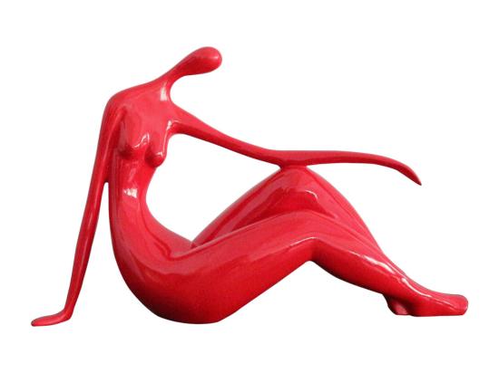 Vente Unique Grande Statue MADELEINE II En Résine - L.36 X H.22 Cm - Rouge