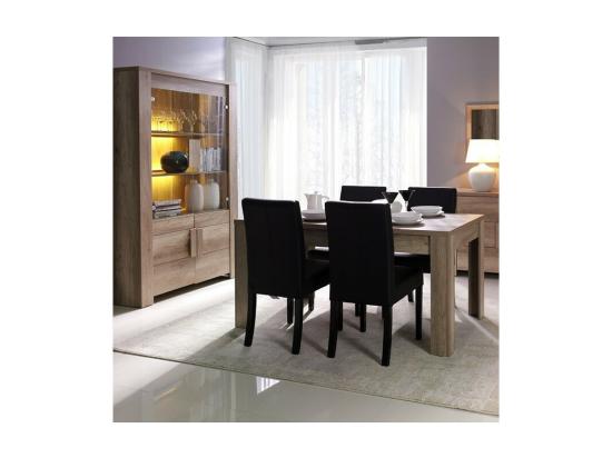 Vente Unique Grande Vitrine 2 Portes Vitrées Et 2 Portes En Bois - Collection FARRA - Chêne Clair