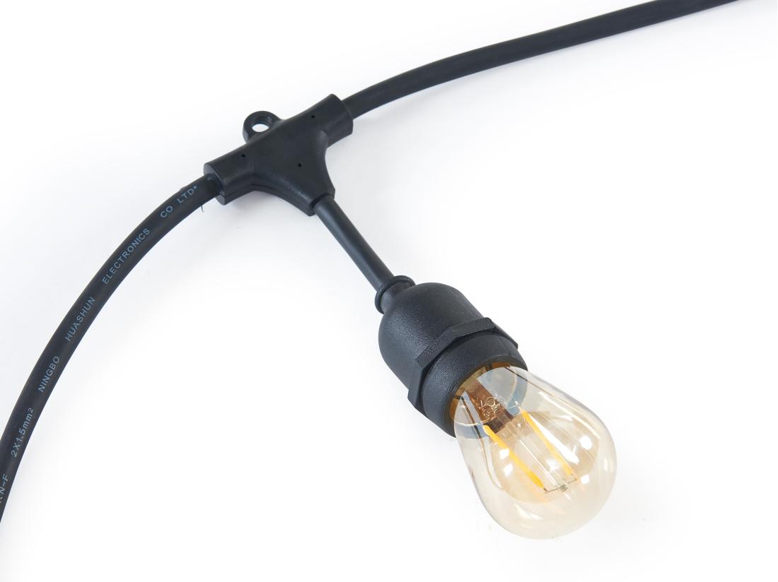 Vente Unique Guirlande Lumineuse Guinguette Emboîtable - 10 Ampoules Ambrées - 10 Mètres - BASALTE