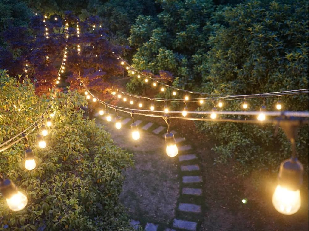 Vente Unique Guirlande Lumineuse Guinguette Emboîtable - 10 Ampoules Ambrées - 10 Mètres - BASALTE