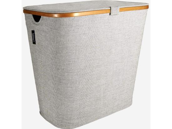 Vente Unique HABITAT - Grand Panier à Linge En Bambou Et Tissu - Gris - Barnabe