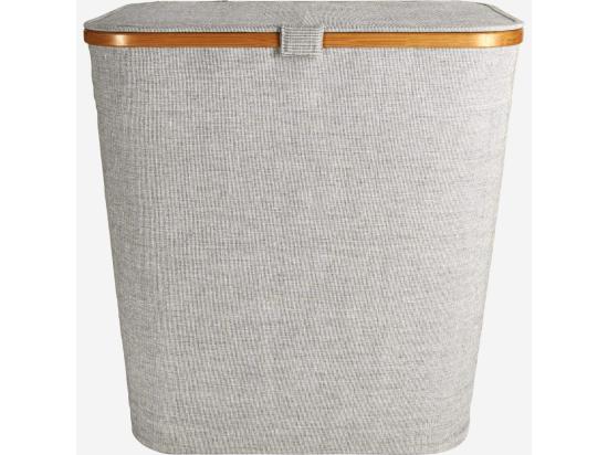 Vente Unique HABITAT - Grand Panier à Linge En Bambou Et Tissu - Gris - Barnabe