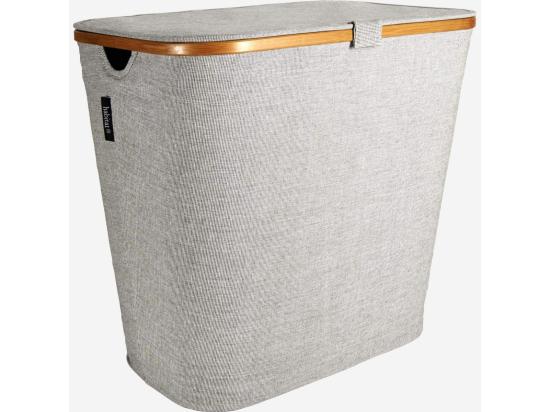 vente unique HABITAT - Grand panier à linge en bambou et tissu - Gris - Barnabe