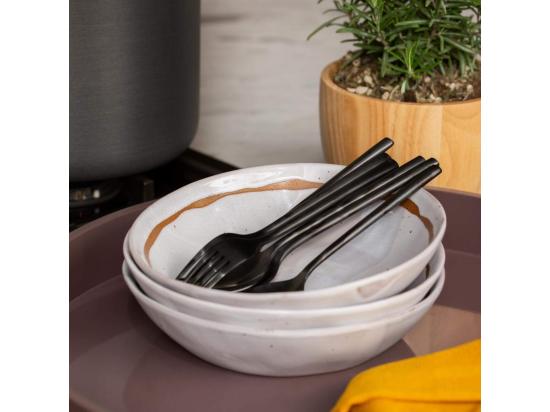 Vente Unique HABITAT - Ménagère 24 Pièces - Inox - Noir Mat - Ponton