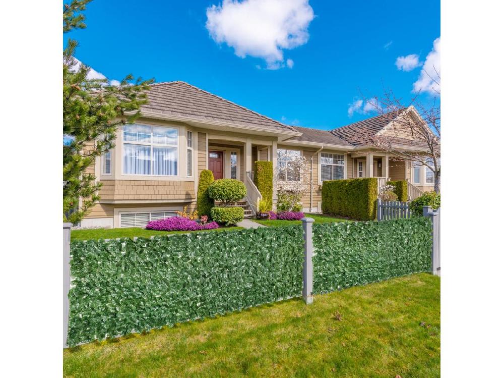 Vente Unique Haie Artificielle Brise-vue Décoration Rouleau 3L X 1H M Feuillage Réaliste Anti-UV Vert