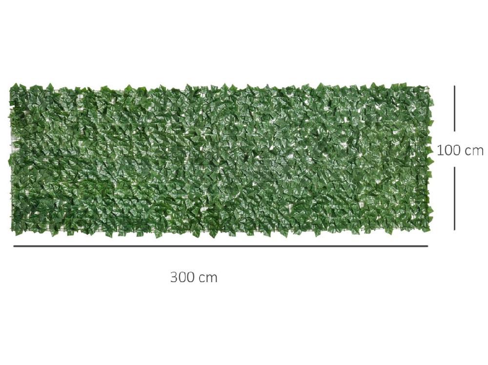 Vente Unique Haie Artificielle Brise-vue Décoration Rouleau 3L X 1H M Feuillage Réaliste Anti-UV Vert