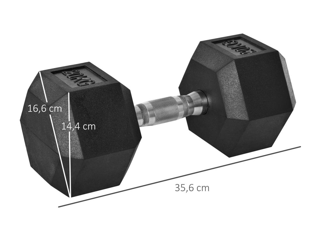vente unique Haltère courte poids 20 Kg - entraînement musculaire & haltérophilie - acier caoutchouc noir