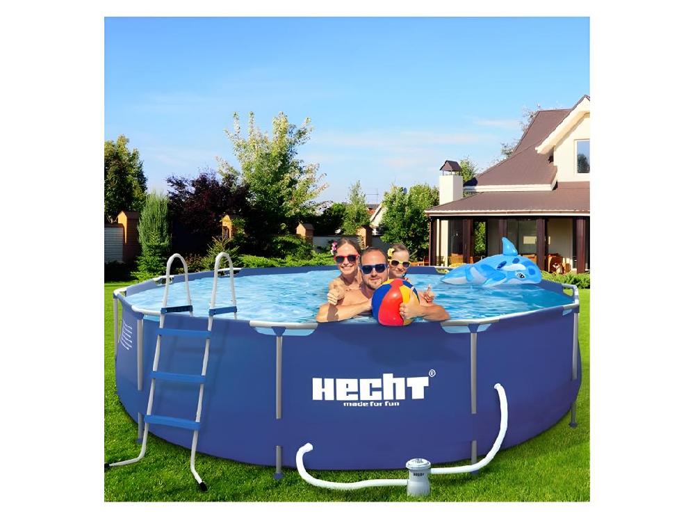 Vente Unique Hecht 3690 BLUESEA Grande Piscine Tubulaire Hors Sol Ronde 360x76cm (diamètre X Profondeur) De Haute Qualité
