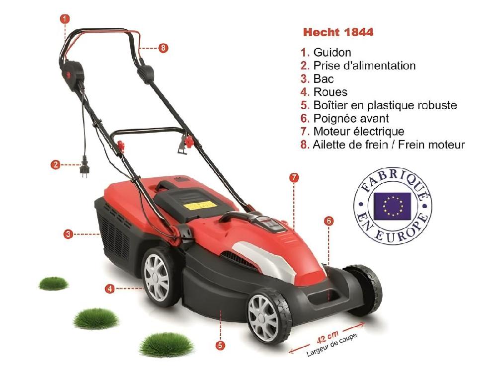 Vente Unique Hecht Jardin 1844 Tondeuse A Gazon Electrique 1800 W 3300 U/min