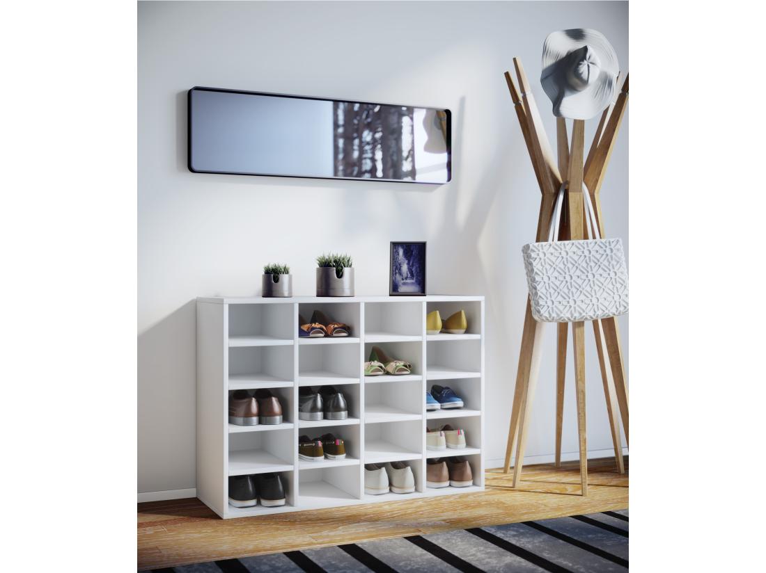 Vente Unique Hinsol L Armoire à Chaussures à 20 Compartiments Blanc