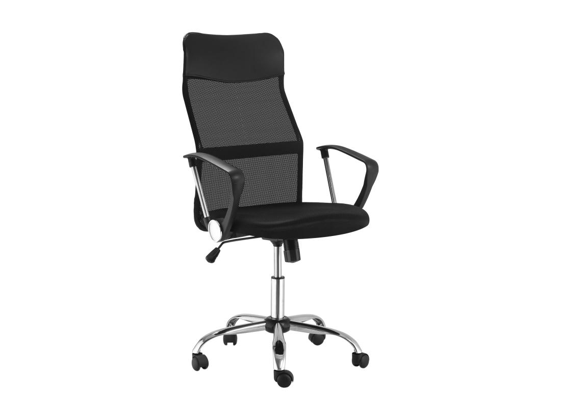 Vente Unique HOMCOM Fauteuil De Bureau Manager Grand Confort Dossier Ergonomique Hauteur Assise Réglable Pivotant Tissu Maille Noir