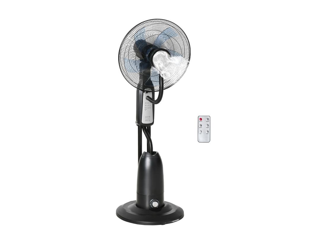 Vente Unique HOMCOM Ventilateur Brumisateur Sur Roulettes - Oscillant Inclinable Silencieux 90 W Avec Télécommande - Timer 3 Modes 3 Vitesses - Gris Noir