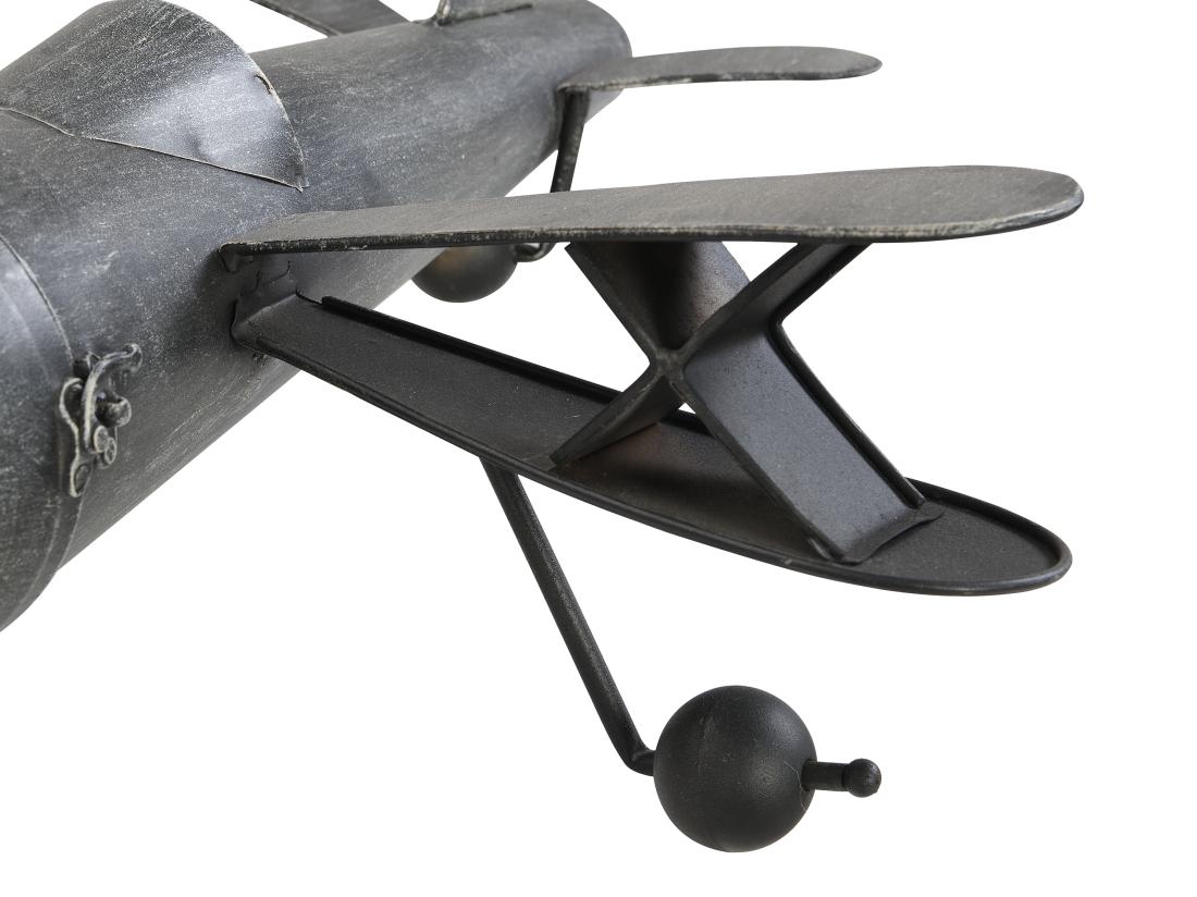 Vente Unique Horloge Avion Vintage à Poser - Métal - L. 44.5 X P. 39.5 X H. 20 Cm - Anthracite - KYOTO