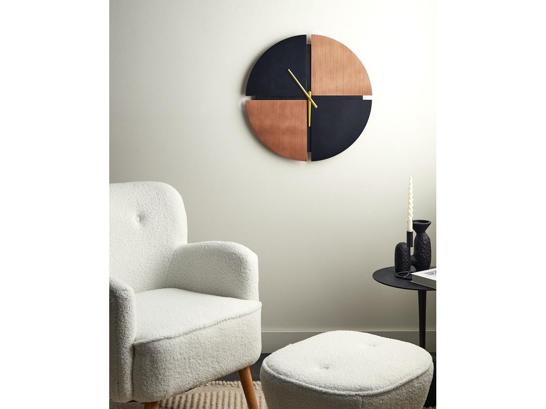 Vente Unique Horloge Murale ARAMON 60 Cm Marron/noir