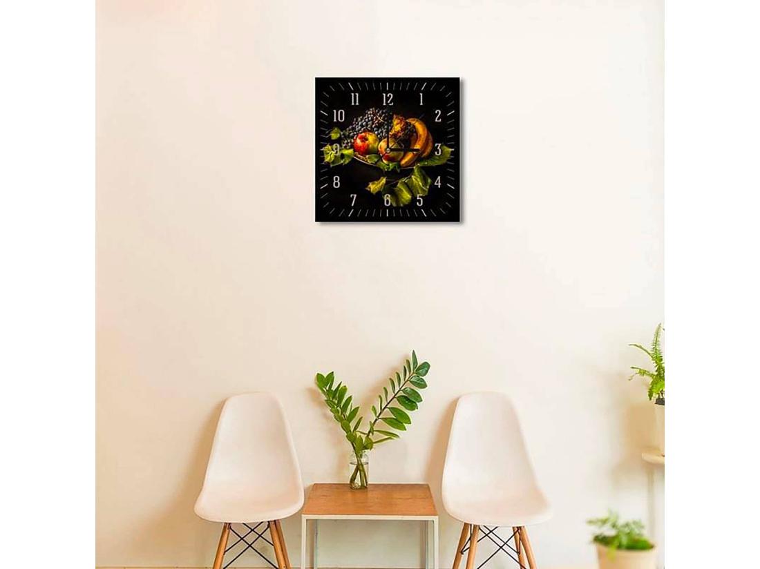 vente unique Horloge Murale Décorative Nature Morte Élégante - 30 x 30 cm