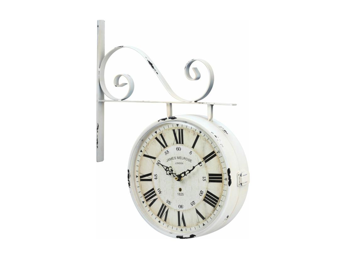 Vente Unique Horloge Murale Double Face Style Vintage FAUBOURG En Fer - L.34 X H.41 5 Cm