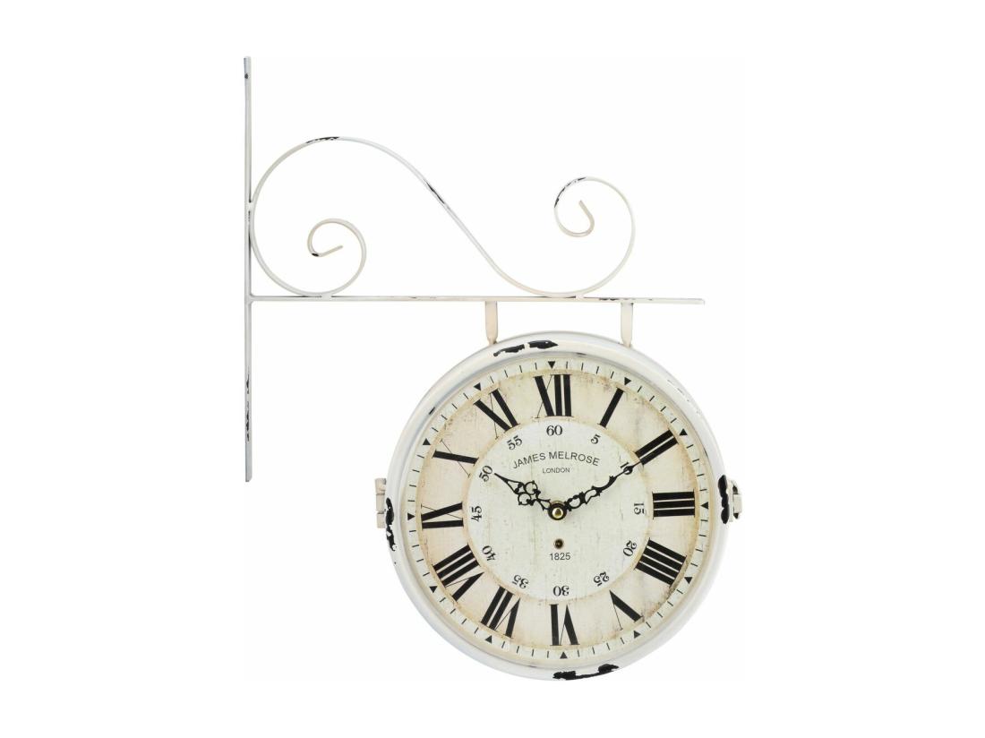 vente unique Horloge murale double face style vintage FAUBOURG en fer - L.34 x H.41 5 cm