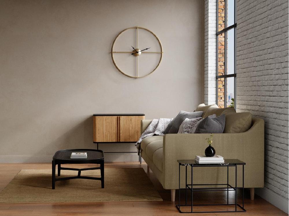 vente unique Horloge murale en métal - D. 80 cm - Doré - NEWPORT