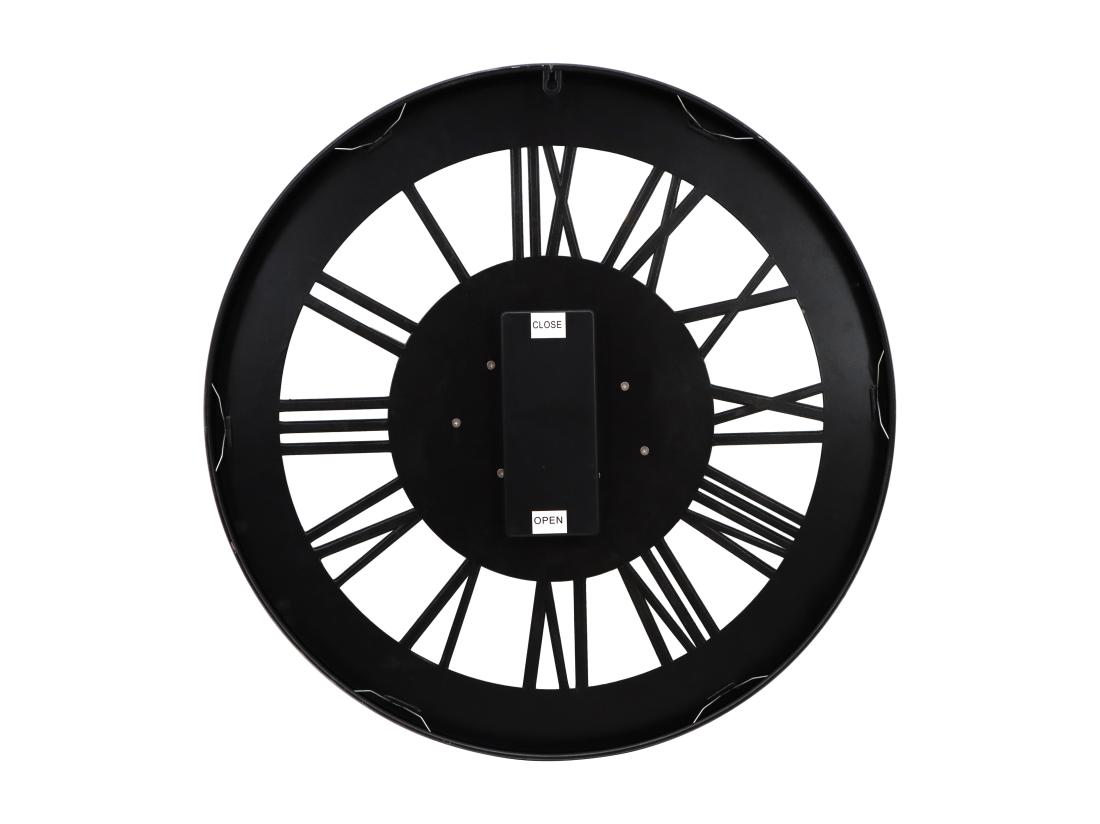 Vente Unique Horloge Murale Industrielle En Métal Et Verre - D. 60 Cm - Anthracite - ASTORIA