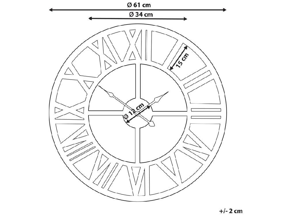 Vente Unique Horloge Murale NOTTWIL 61 Cm Métal Doré