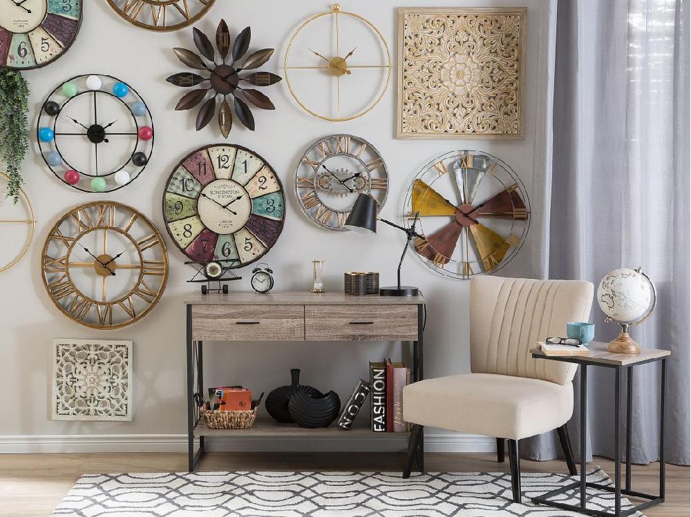 Vente Unique Horloge Murale NOTTWIL 61 Cm Métal Doré