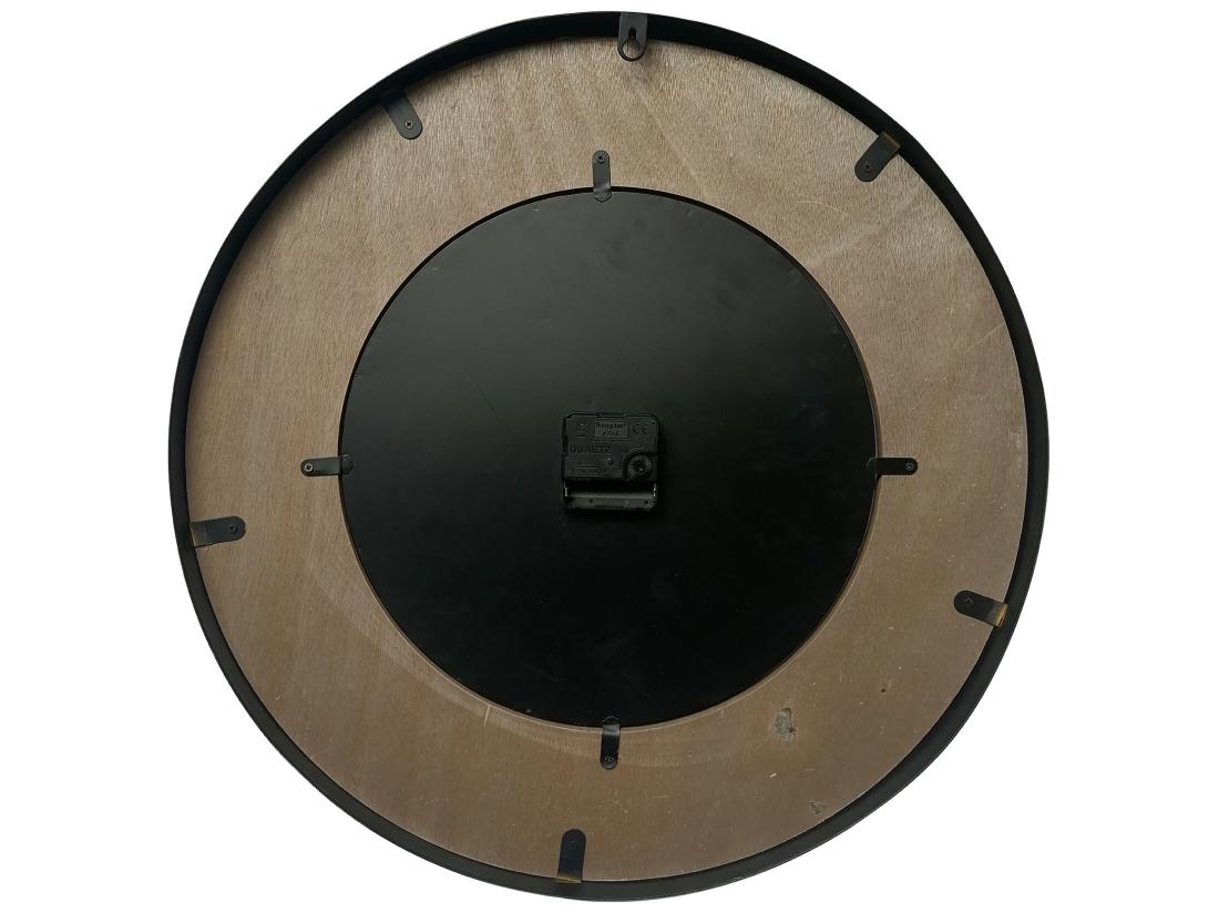 Vente Unique Horloge Murale Vintage Blanc Brun Noir Mdf Métal Analogique