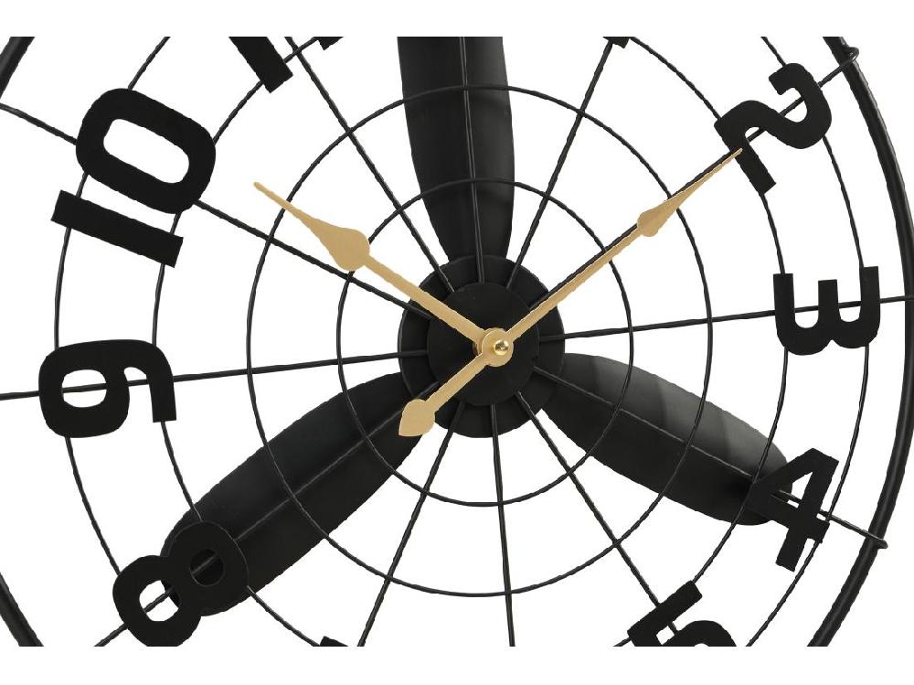 Vente Unique Horloge Murale Vintage En Métal - D. 50 Cm - Noir - VIONA