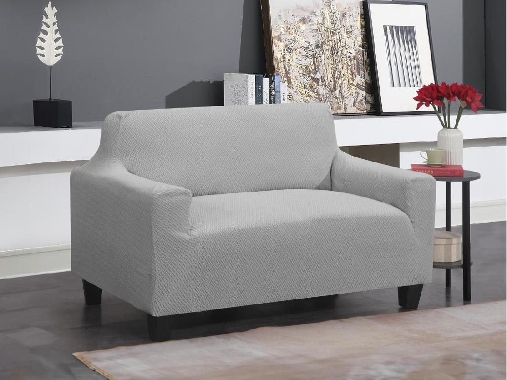 vente unique Housse de canapé extensible 2 places 60-74 x 152-188 cm - Gris - NAPLES