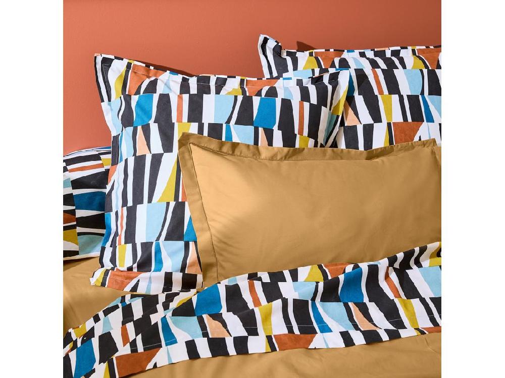 Vente Unique Housse De Couette 240x220 Cm Pur Coton PIETRO Multicolore