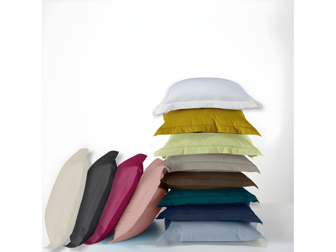 Vente Unique Housse De Couette En Coton 57 Fils Unie Nuage 200x200cm